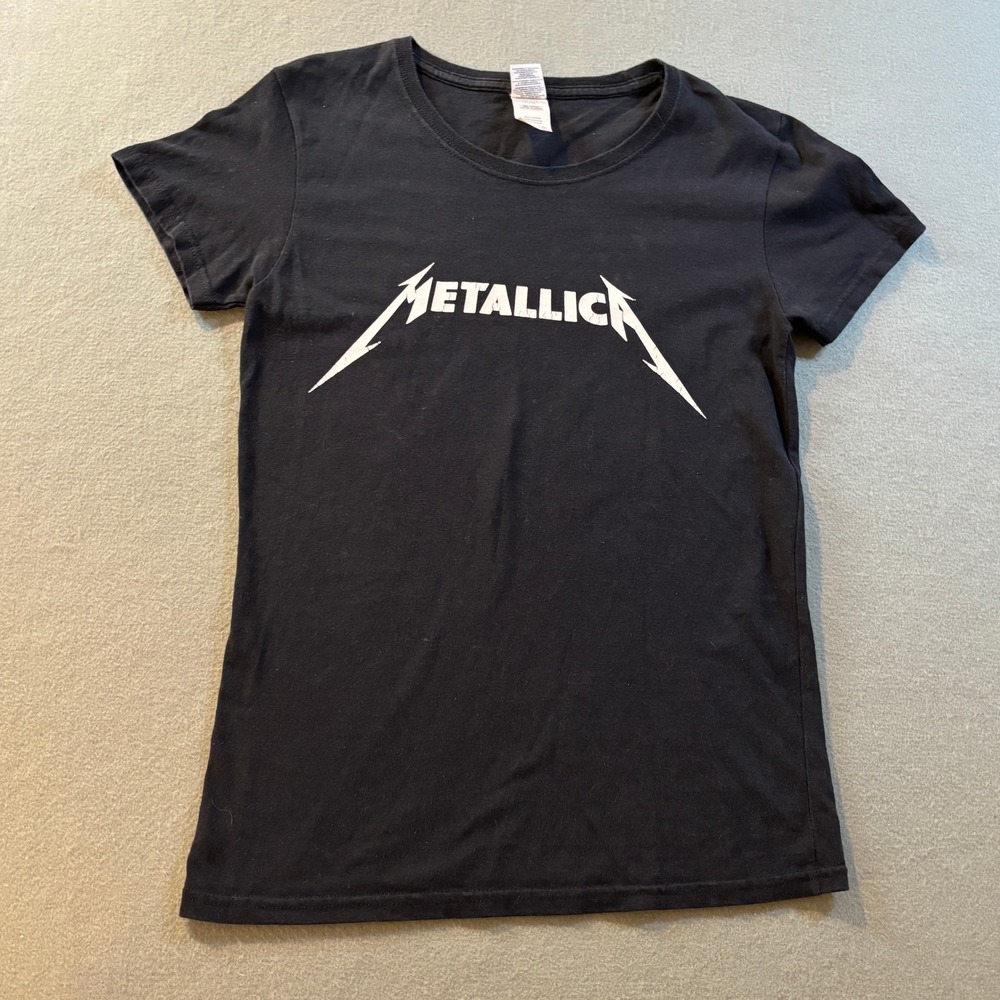 Metallica Graphic T-Shirt Womens Fit S Black Heavy Cotton Girly TShirt